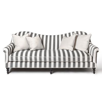 Marquee Grey Stripe Chenille Sofa mackenzie-childs Panama 0