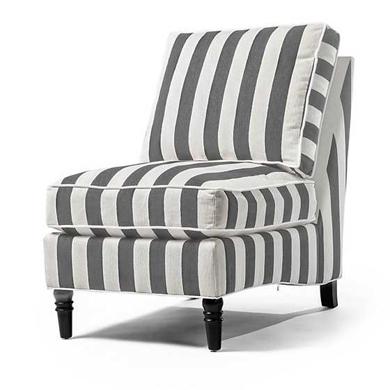 Marquee Grey Stripe Chenille Armless Chair
