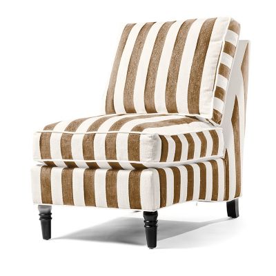 Marquee Brown Stripe Chenille Armless Chair mackenzie-childs Panama 0