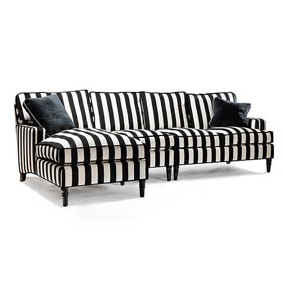 Marquee Black Stripe 2-Piece Right Arm Chaise Sectional image nine