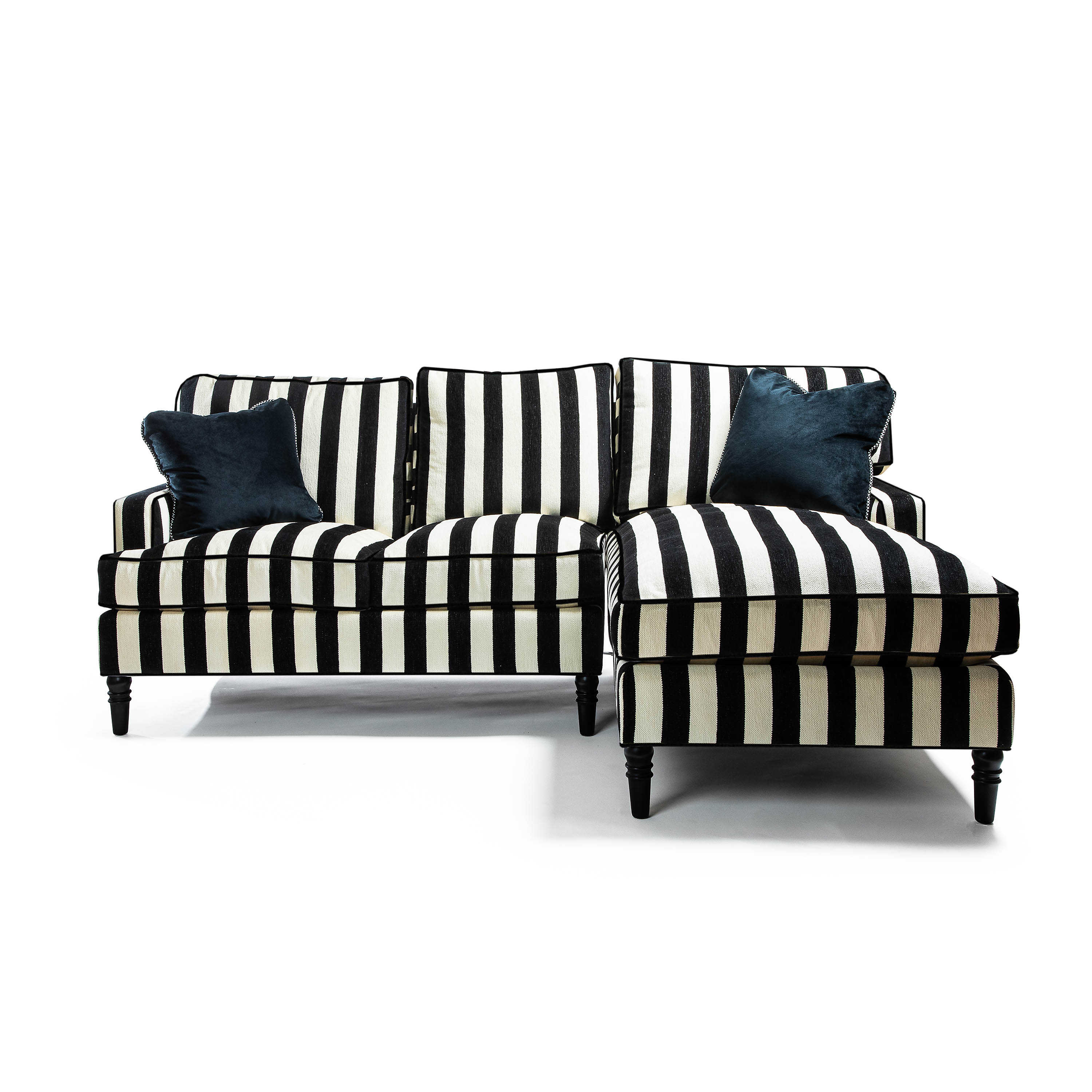 Marquee Black Stripe 2-Piece Right Arm Chaise Sectional mackenzie-childs Panama 0