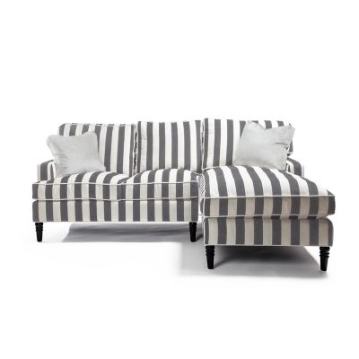 Marquee Grey Stripe 2-Piece Right Arm Chaise Sectional mackenzie-childs Panama 0