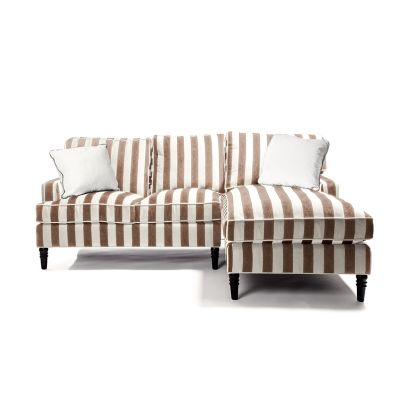 Marquee Brown Stripe 2-Piece Right Arm Chaise Sectional mackenzie-childs Panama 0