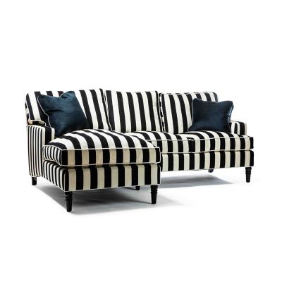 Marquee Black Stripe 2-Piece Left Arm Chaise Sectional image three