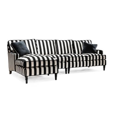 Marquee Black Stripe 2-Piece Left Arm Chaise Sectional image nine