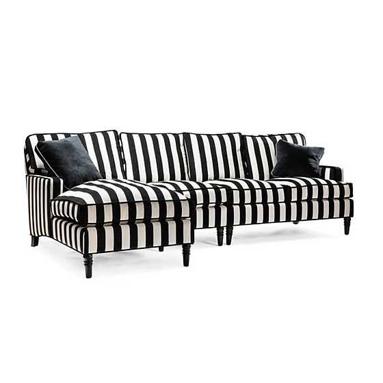 Marquee Black Stripe 2-Piece Left Arm Chaise Sectional image nine