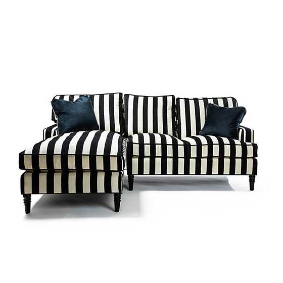 Marquee Black Stripe 2-Piece Left Arm Chaise Sectional