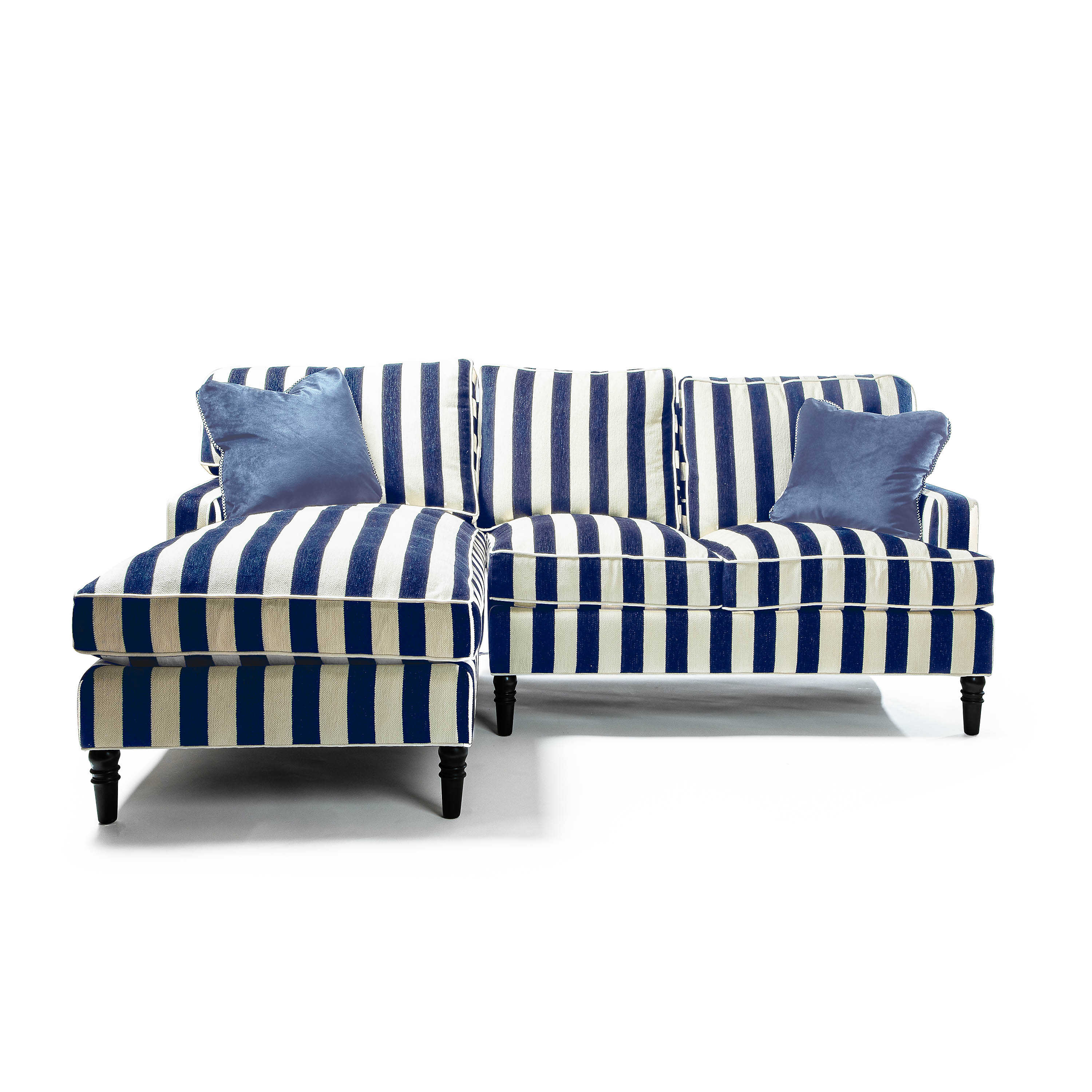Marquee Navy Stripe 2-Piece Left Arm Chaise Sectional mackenzie-childs Panama 0