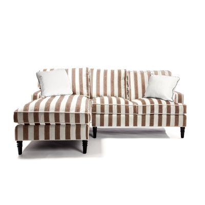 Marquee Brown Stripe 2-Piece Left Arm Chaise Sectional mackenzie-childs Panama 0