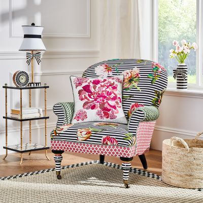 Pink discount patterned chair