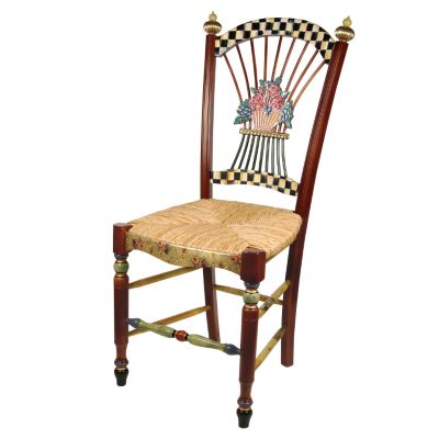 MacKenzie Childs Dark Flower Basket Side Chair