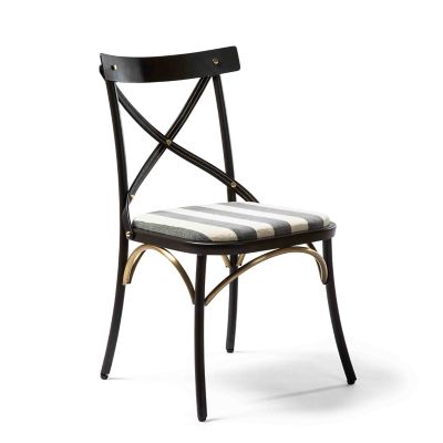 Flatiron Grey Stripe Dining Chair mackenzie-childs Panama 0