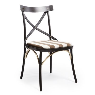 Flatiron Brown Stripe Dining Chair mackenzie-childs Panama 0