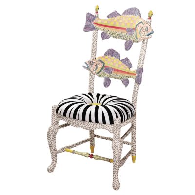 MacKenzie-Childs  Freckle Fish Chair - Black & White Seat