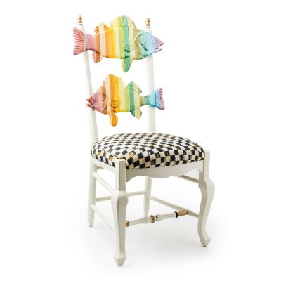 MacKenzie-Childs  Freckle Fish Chair - Black & White Seat