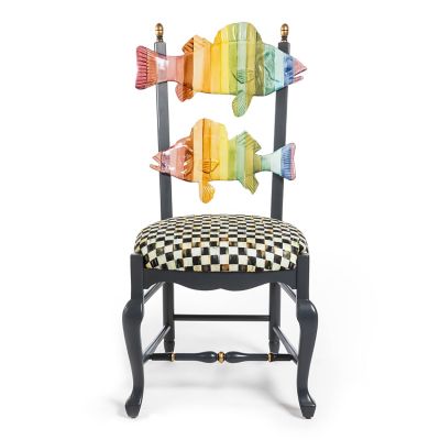 Dark Rainbow Fish Chair mackenzie-childs Panama 0