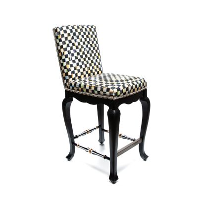 Courtly Check Counter Stool with Back - Black image five