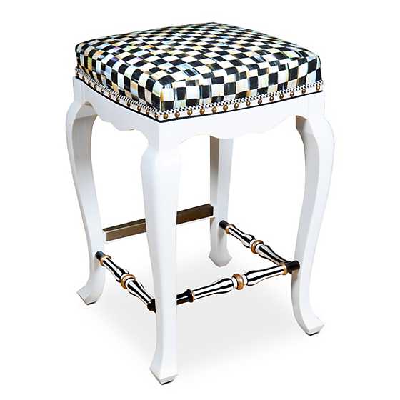 Courtly Check Counter Stool - White image one