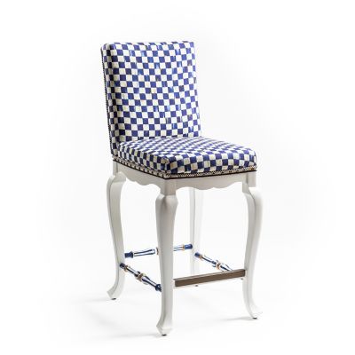 Royal Check Counter Stool with Back