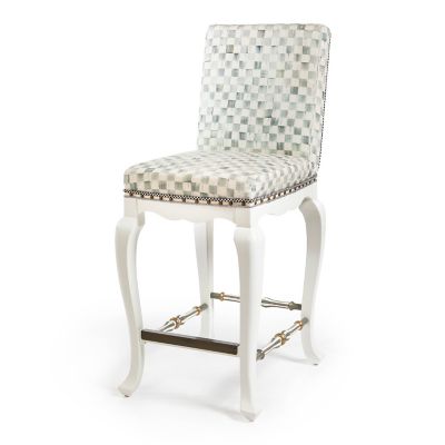 Sterling Check Counter Stool with Back mackenzie-childs Panama 0