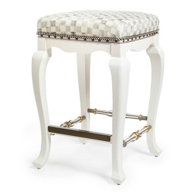 Sterling Check Counter Stool mackenzie-childs Panama 0