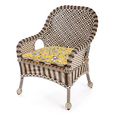 MacKenzie Childs Queen Bee Courtyard Outdoor Accent Chair