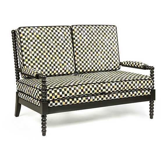 Spindle Check Outdoor Love Seat image two