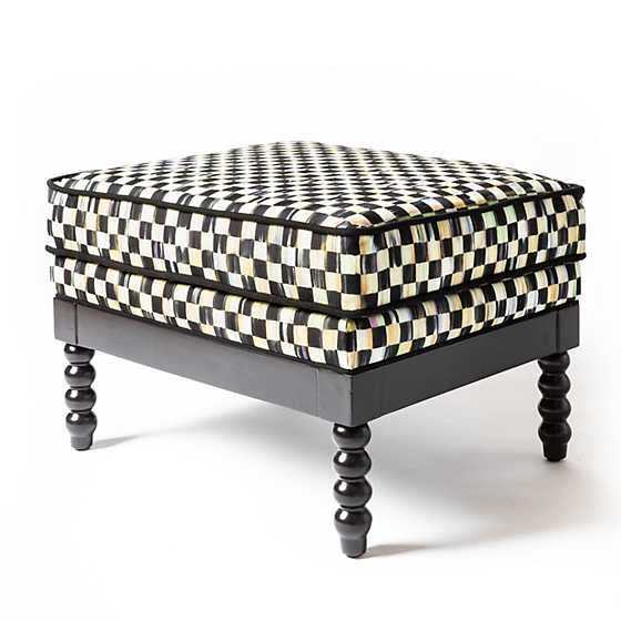 Spindle Check Outdoor Ottoman