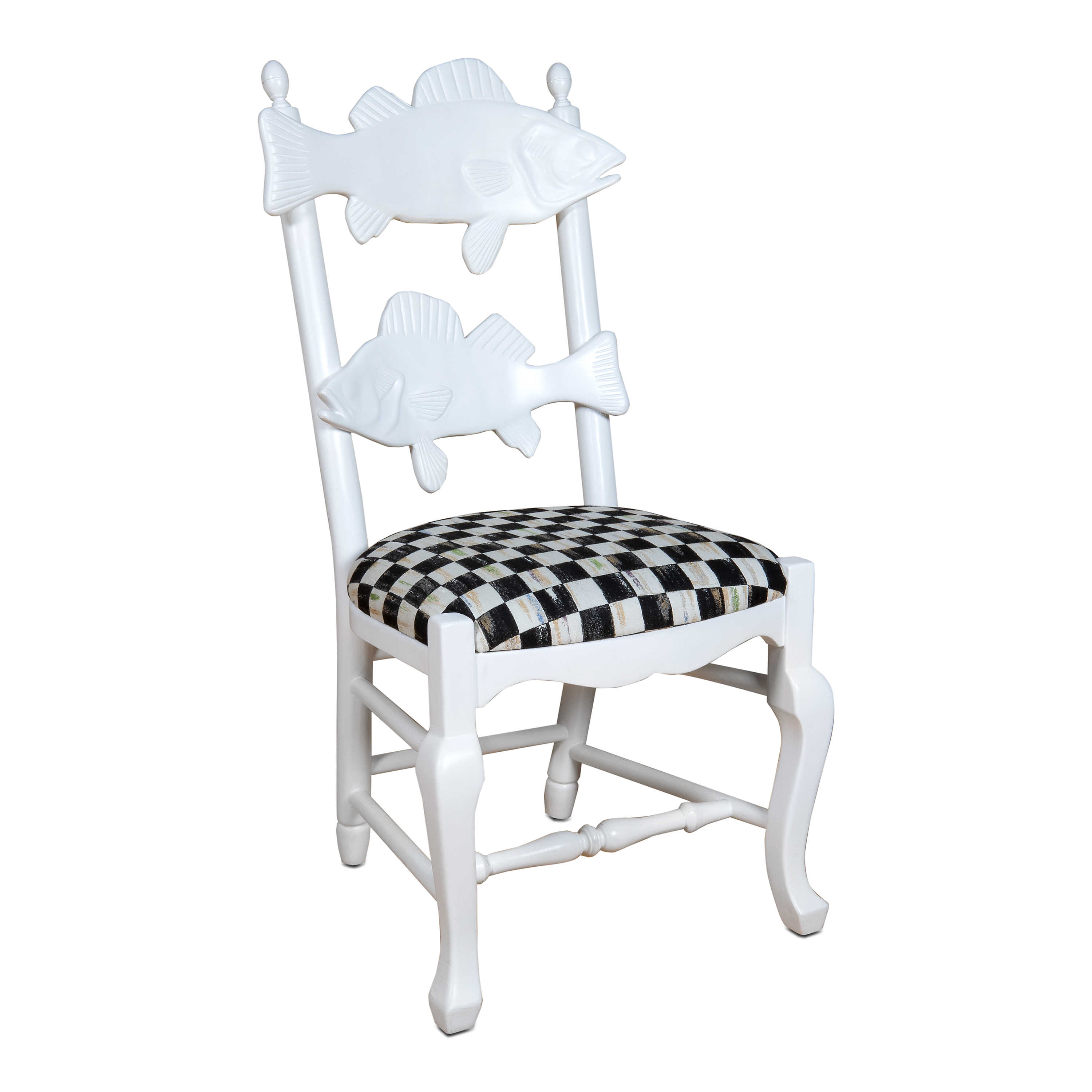 Courtly Check Outdoor Fish Chair mackenzie-childs Panama 0