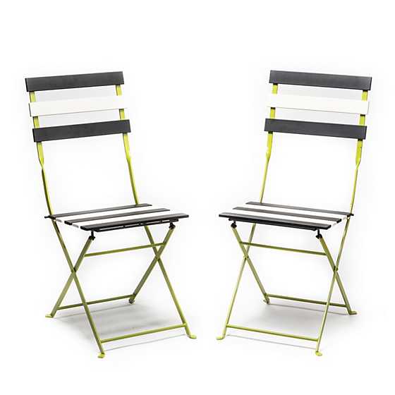 Outdoor Black & White Metal Bistro Side Chair image four