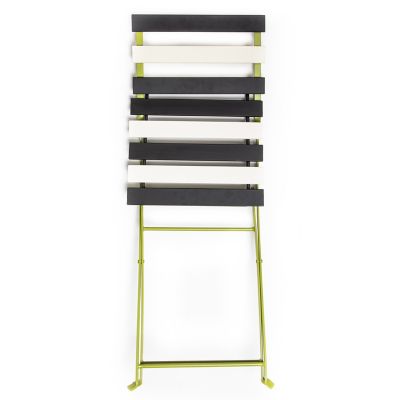 Outdoor Black & White Metal Bistro Side Chair image six