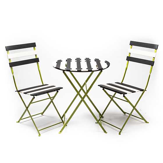 Outdoor Black & White Metal Bistro Side Chair image seven