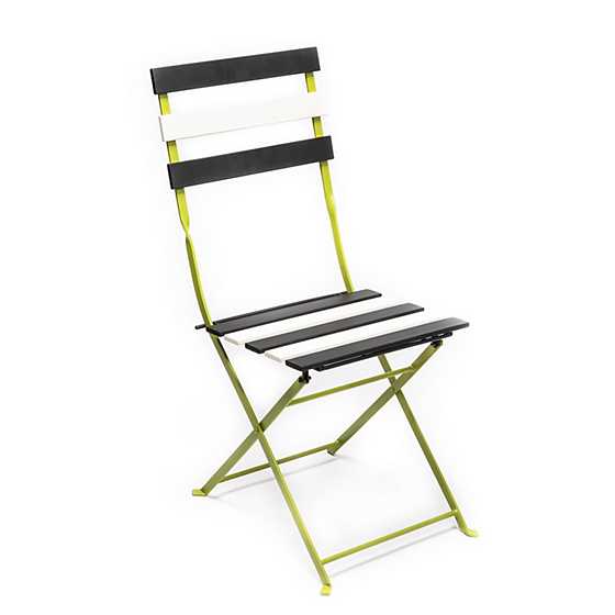 Outdoor Black & White Metal Bistro Side Chair image one