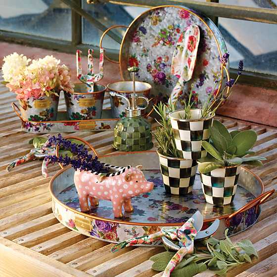 Flower Market Galvanized Outdoor Trays - Set of 2 image three