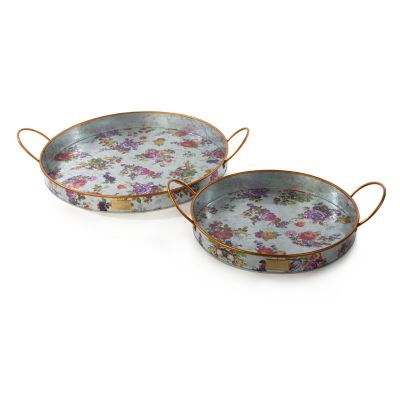 Flower Market Galvanized Serving Trays, Set of 2 mackenzie-childs Panama 0