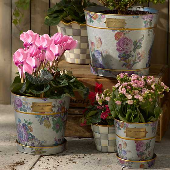 Flower Market Pots & Saucers - Set of 3 image two