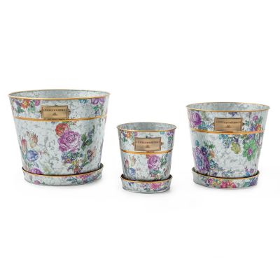 Flower Market Pots & Saucers - Set of 3 image three