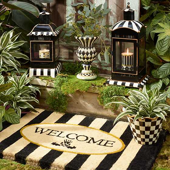 Courtly Stripe Candle Lantern - Small image six