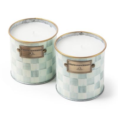 Sterling Check Small Citronella Candles, Set of 2