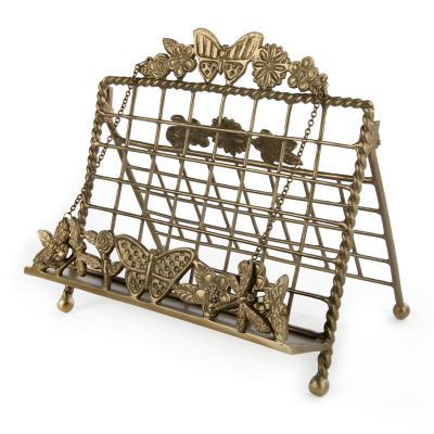 BRASS Butterfly ADJUSTABLE FOLDING BOOK PICTURE STAND EASEL RECIPE HOLDER