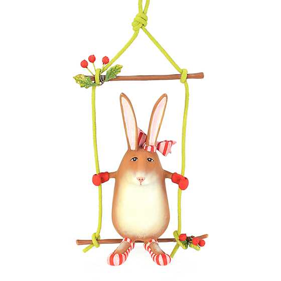 Patience Brewster Rebecca Rabbit on Swing Ornament image one