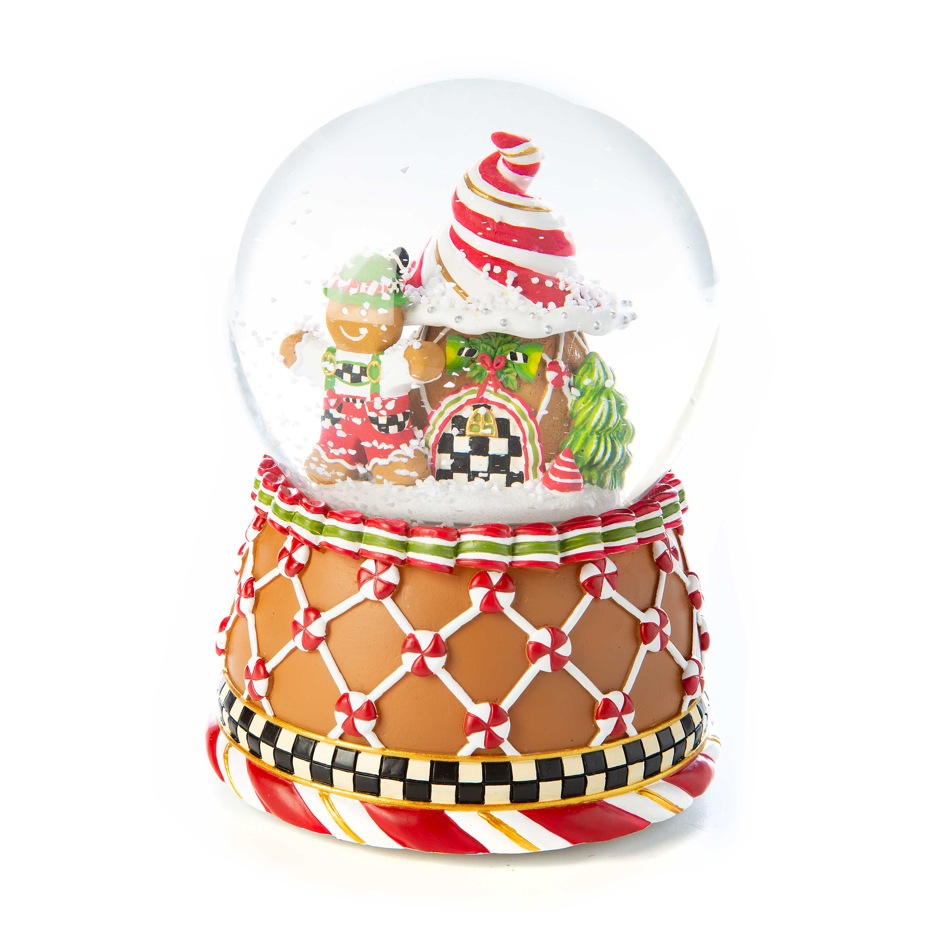 Candy Cottage Gingerbread Snow Globe mackenzie-childs Panama 0