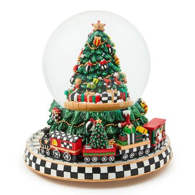 Cozy Christmas Tree & Train Snow Globe mackenzie-childs Panama 0