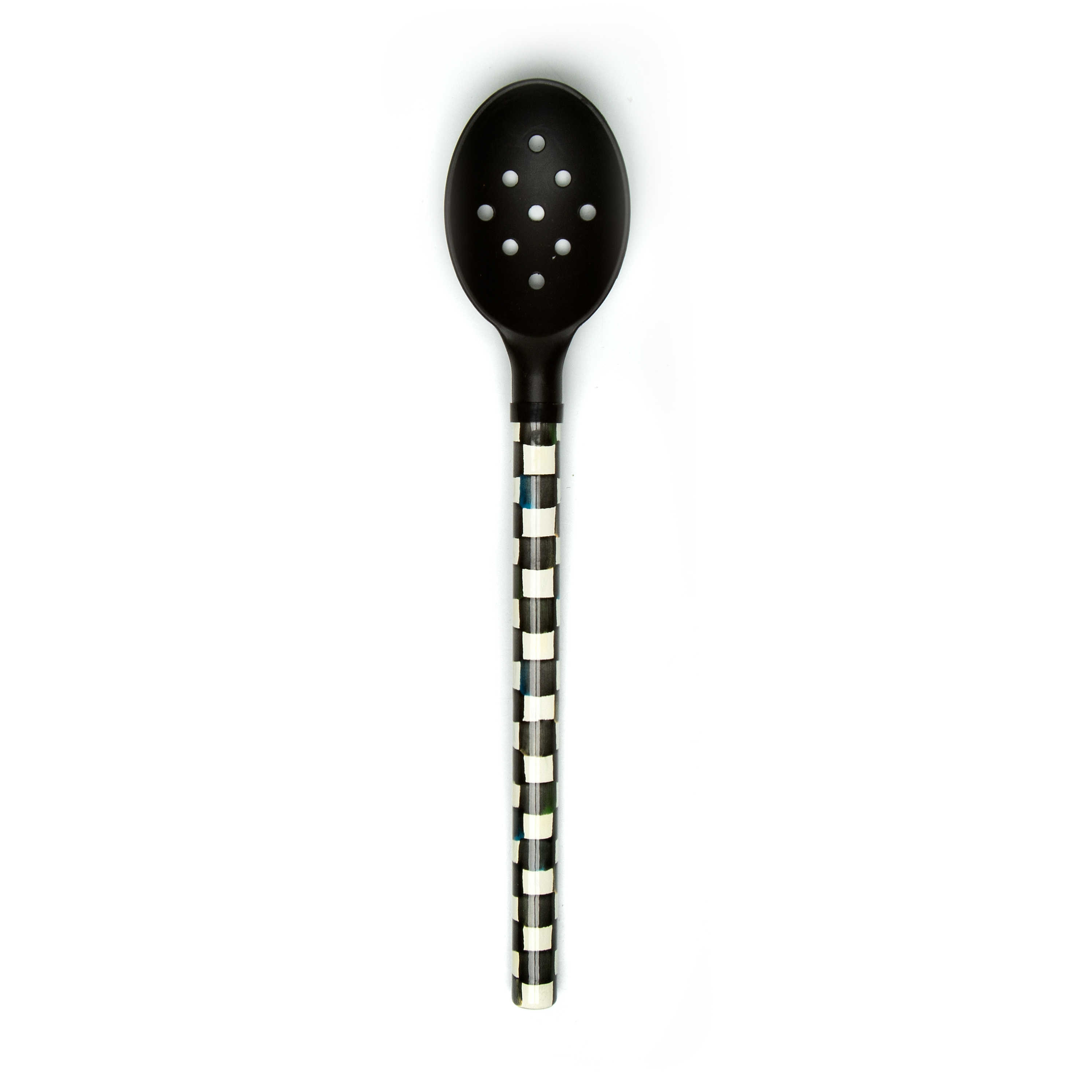 Courtly Check Slotted Spoon - Black mackenzie-childs Panama 0