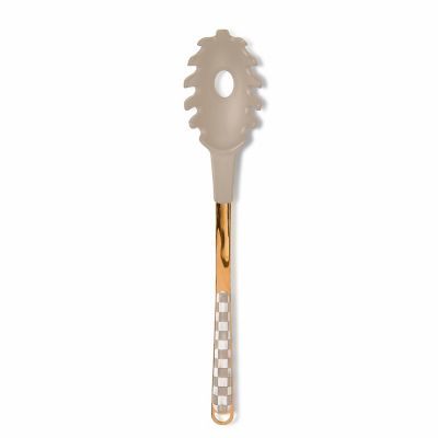 Mocha Check Pasta Spoon mackenzie-childs Panama 0