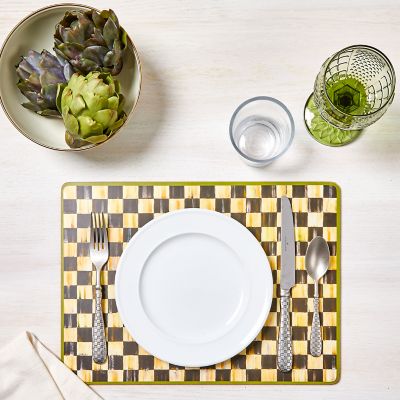 MacKenzie-Childs | Courtly Check Cork Back Placemats, Set of 4