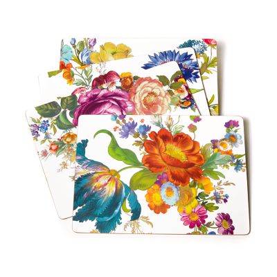 White Flower Market Placemats, Set of 4