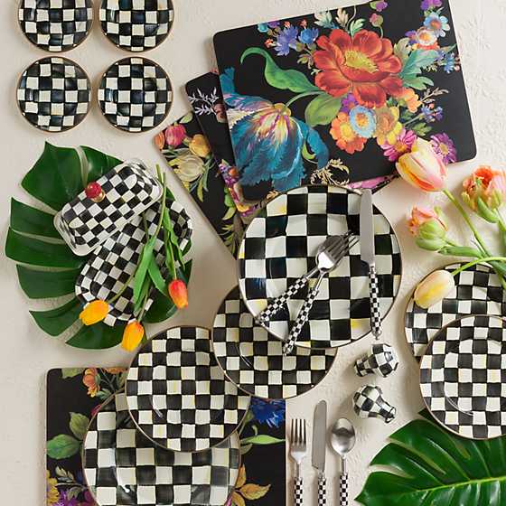 Flower Market Placemats - Black - Set of 4 image twelve