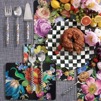 Flower Market Placemats - Black - Set of 4 image seven