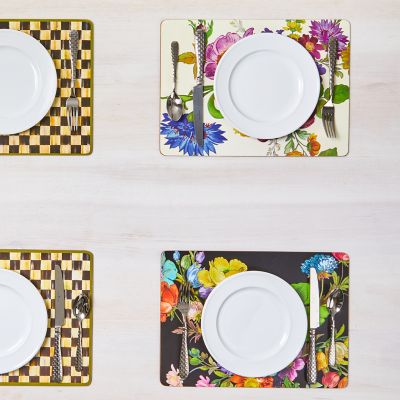 Flower Market Placemats - Black - Set of 4 image eleven